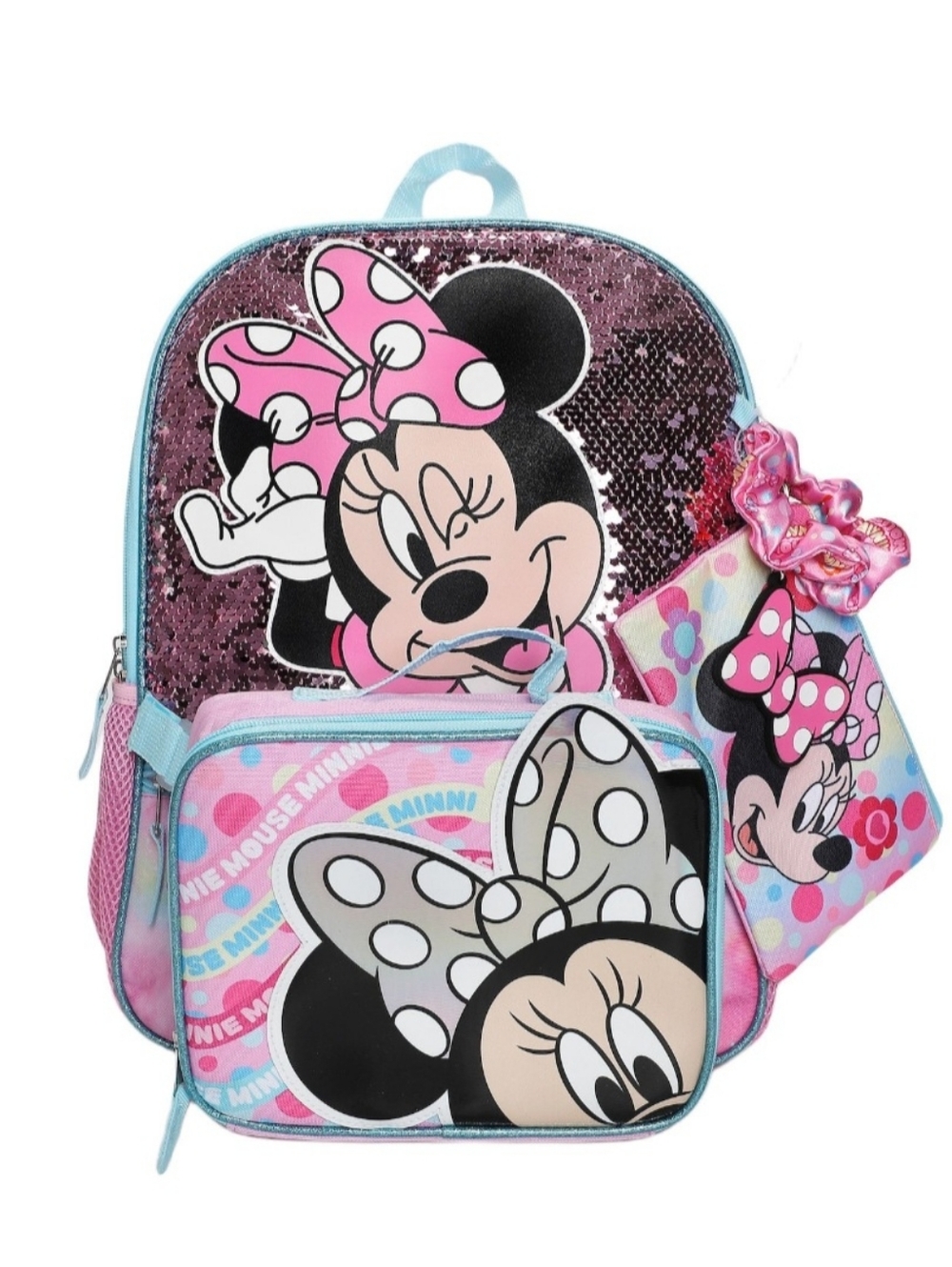 New Disneys Minnie Mouse 5 Pc Backpack